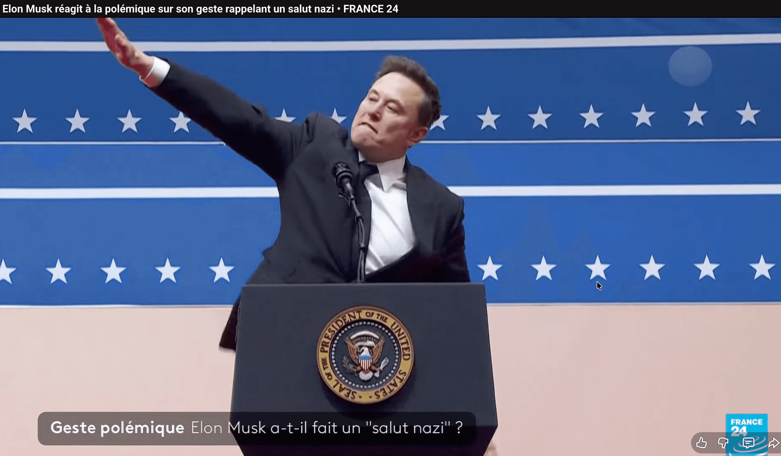France 24 — Geste polémique : Elon Musk a-t-il fait un salut nazi ?